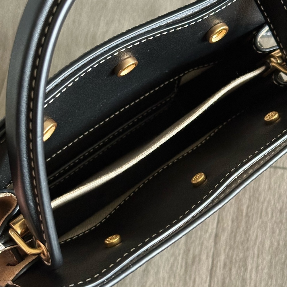 Tory Burch Tan and Black Small Crossbody Bag - Picture 4 of 16